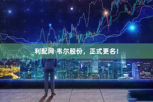 利配网 韦尔股份，正式更名！